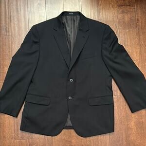 Pronto Uomo Black 100% Wool Blazer,  Classic Style, Size 44 Short/38 Waist